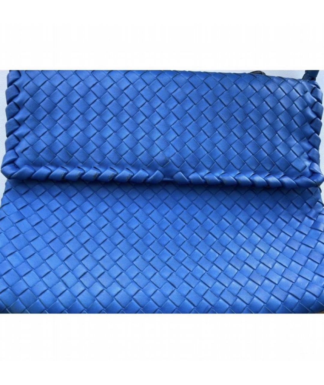 BOTTEGA VENETA Синяя кожаная сумка с короткими ручками, фото 7
