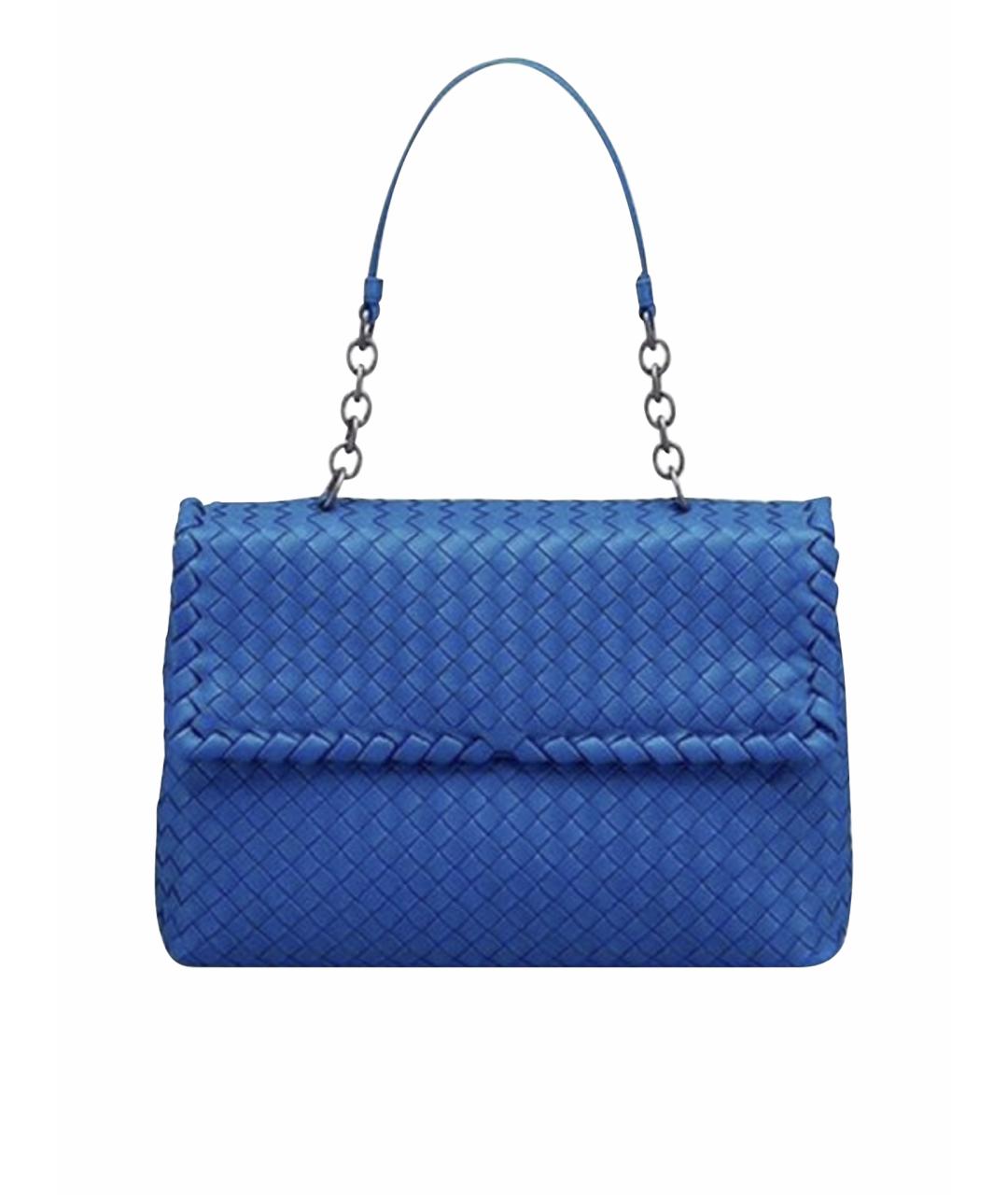 BOTTEGA VENETA Синяя кожаная сумка с короткими ручками, фото 1