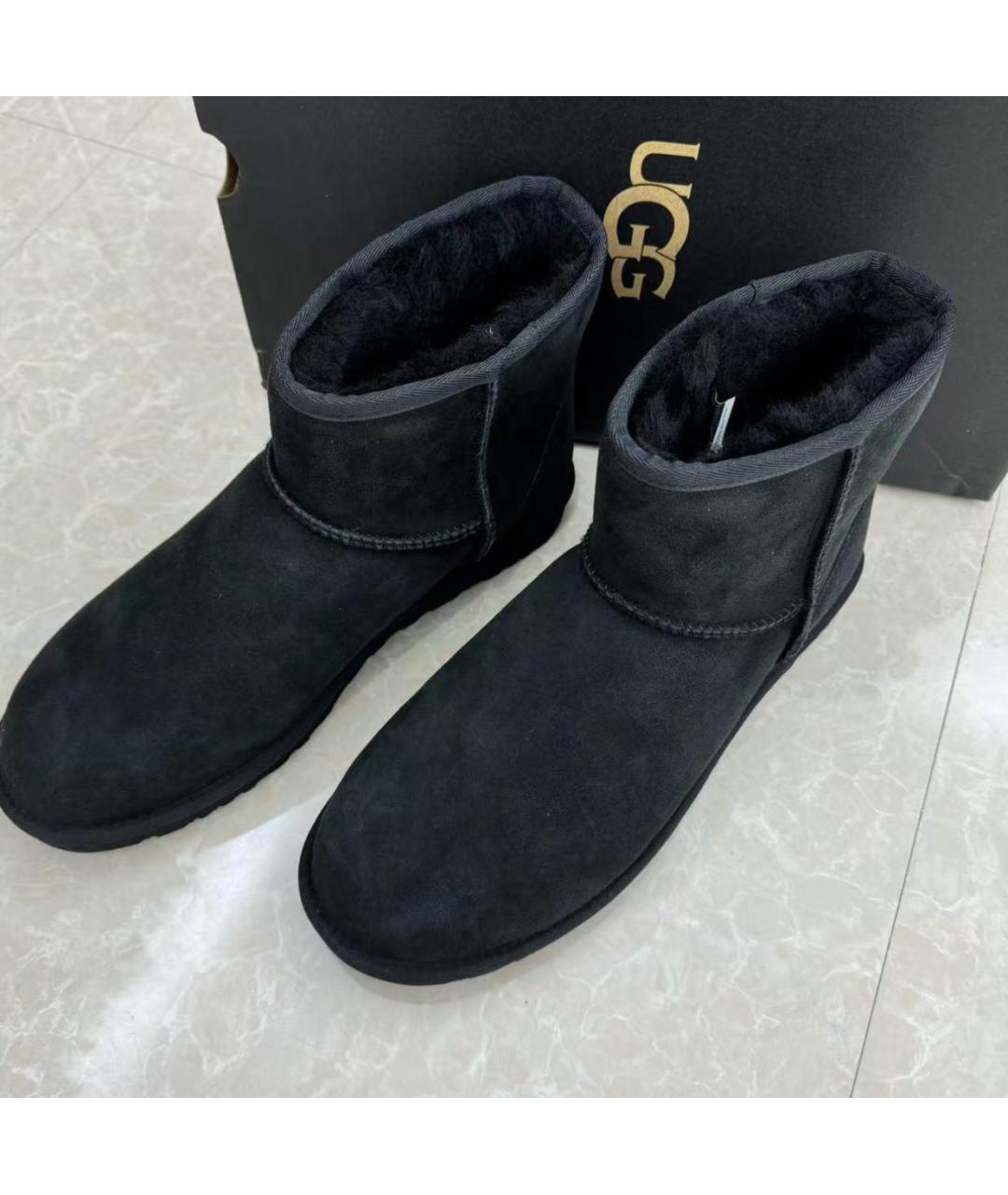 UGG AUSTRALIA Черные замшевые высокие ботинки, фото 6