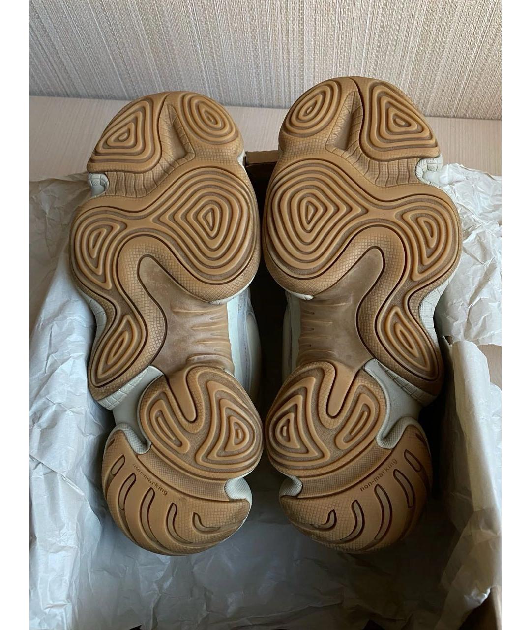 ADIDAS YEEZY Бежевые замшевые низкие кроссовки / кеды, фото 5