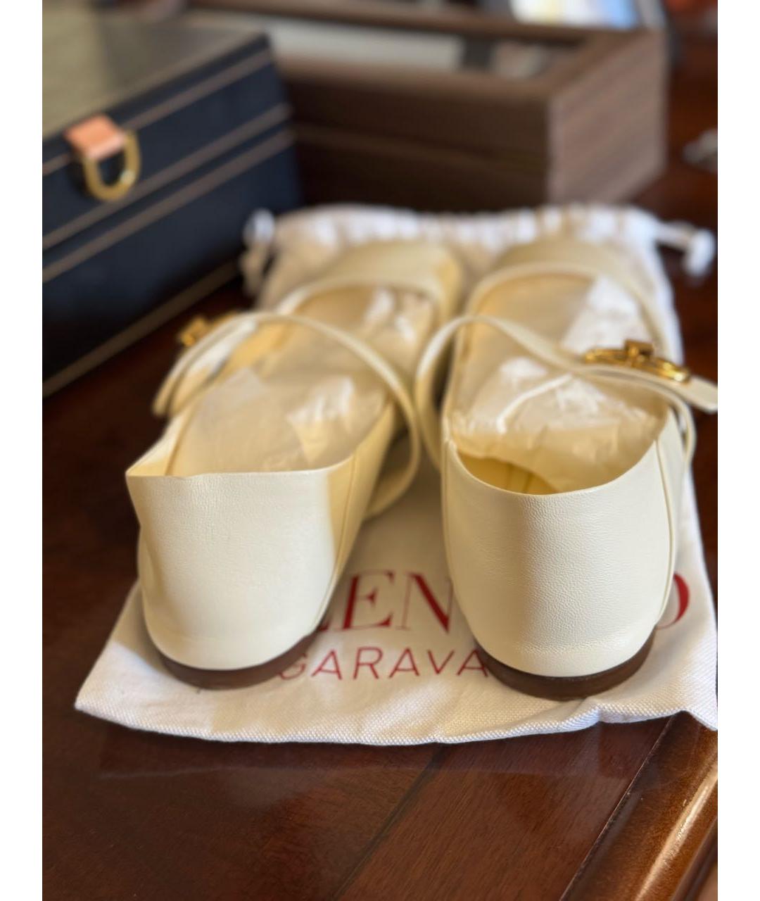 VALENTINO Белые кожаные балетки, фото 3