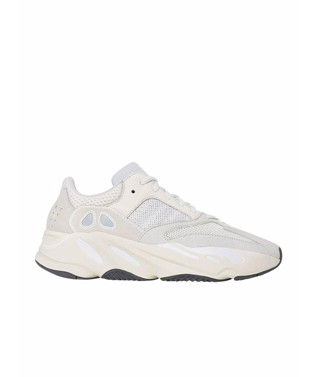 ADIDAS YEEZY Белые замшевые низкие кроссовки / кеды, фото 1