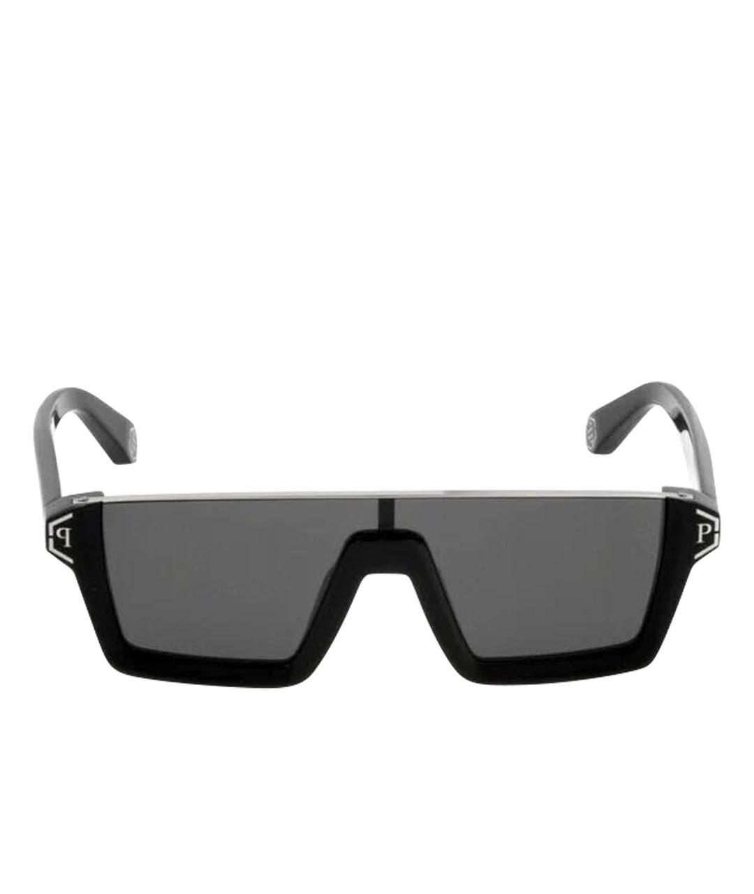 PHILIPP PLEIN Черные пластиковые солнцезащитные очки, фото 1