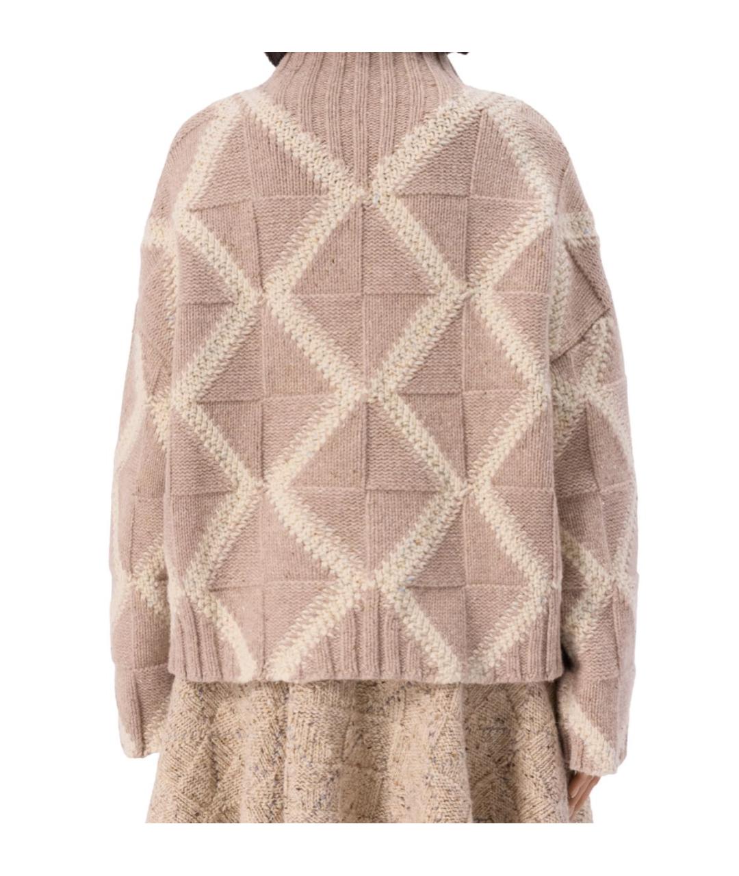 BOTTEGA VENETA Бежевый шерстяной джемпер / свитер, фото 2