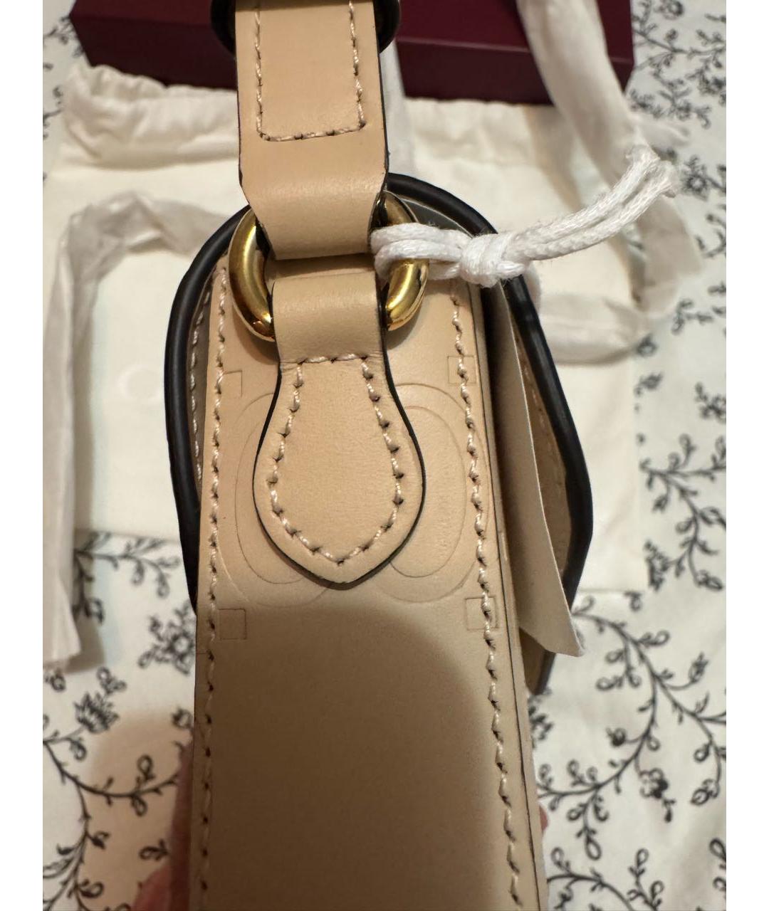 GUCCI Бежевая кожаная сумка через плечо, фото 2