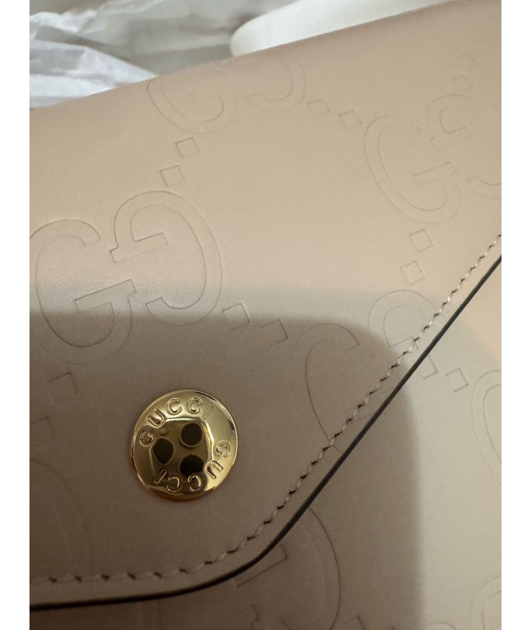 GUCCI Бежевая кожаная сумка через плечо, фото 7