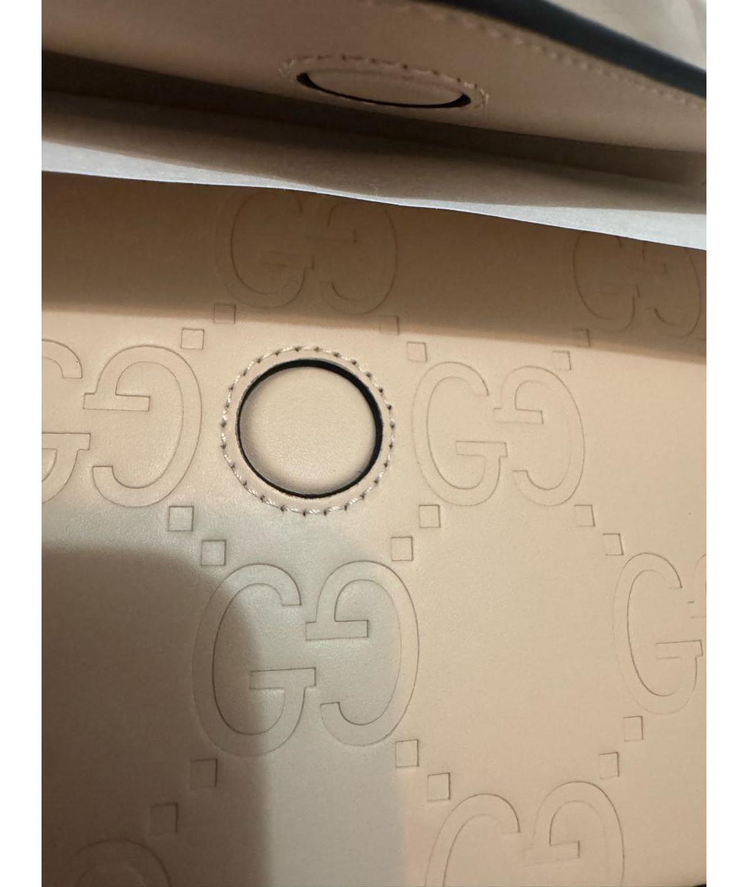 GUCCI Бежевая кожаная сумка через плечо, фото 6