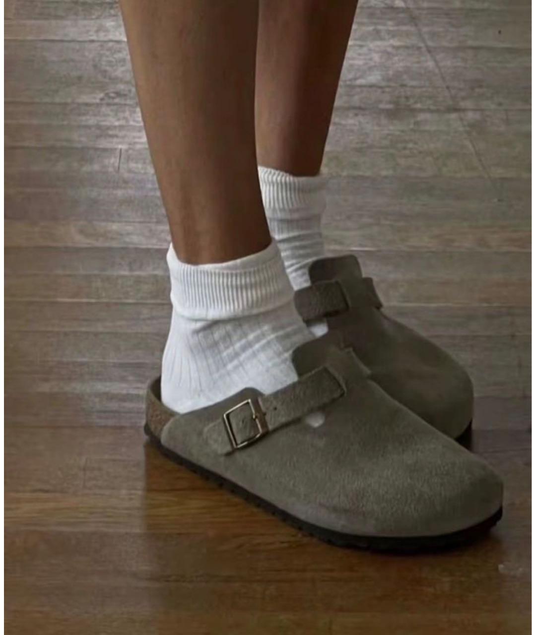 BIRKENSTOCK Бежевые замшевые мюли, фото 6