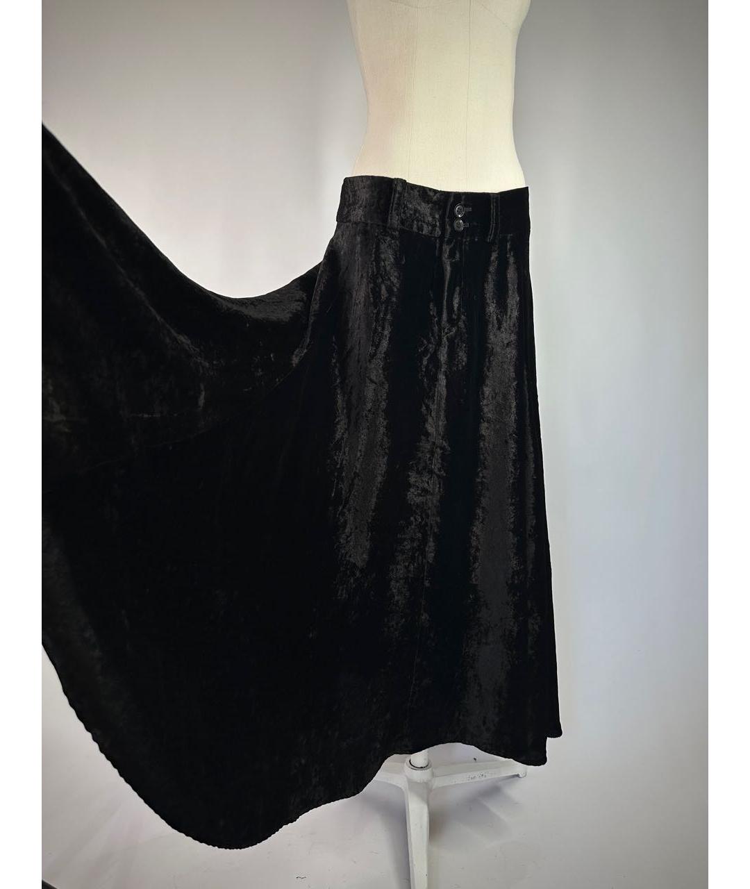 YOHJI YAMAMOTO Черная бархатная юбка макси, фото 2
