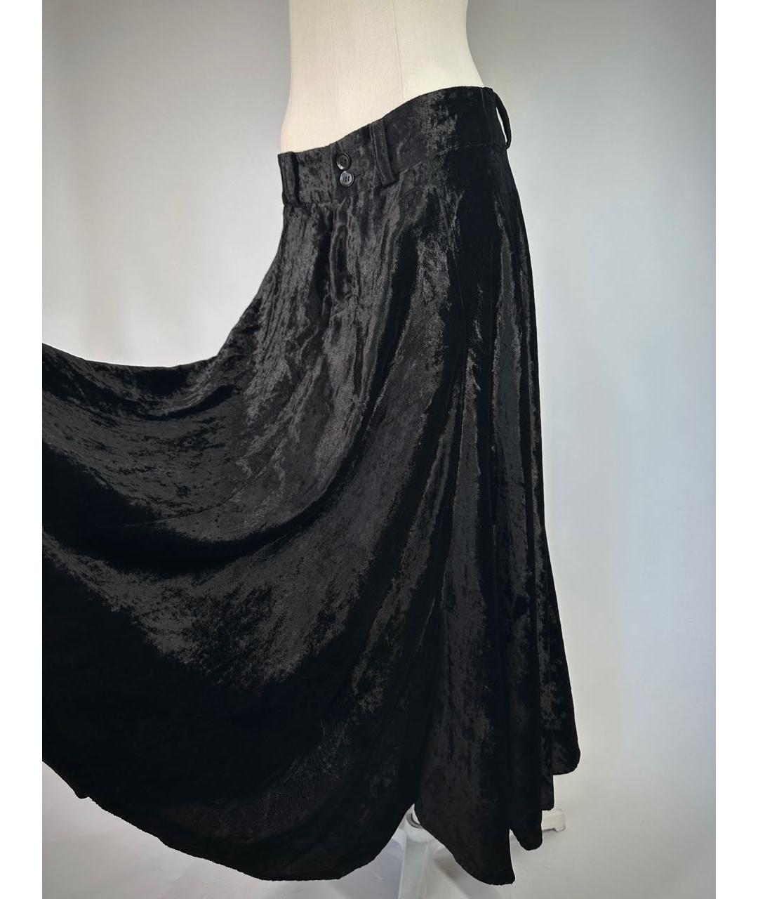 YOHJI YAMAMOTO Черная бархатная юбка макси, фото 6