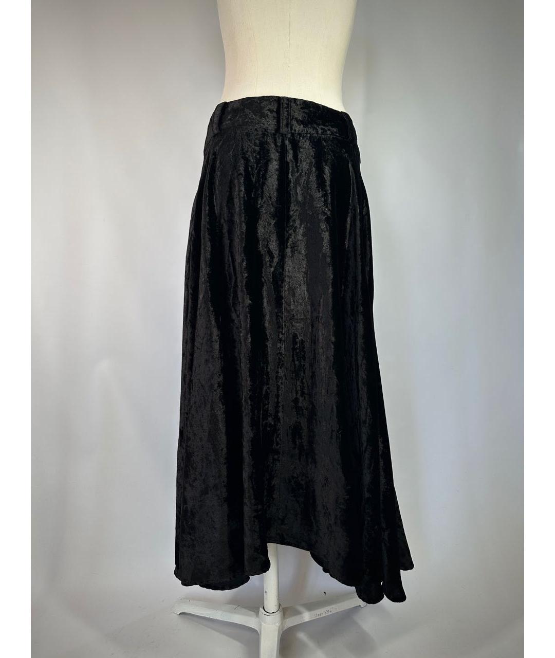 YOHJI YAMAMOTO Черная бархатная юбка макси, фото 8