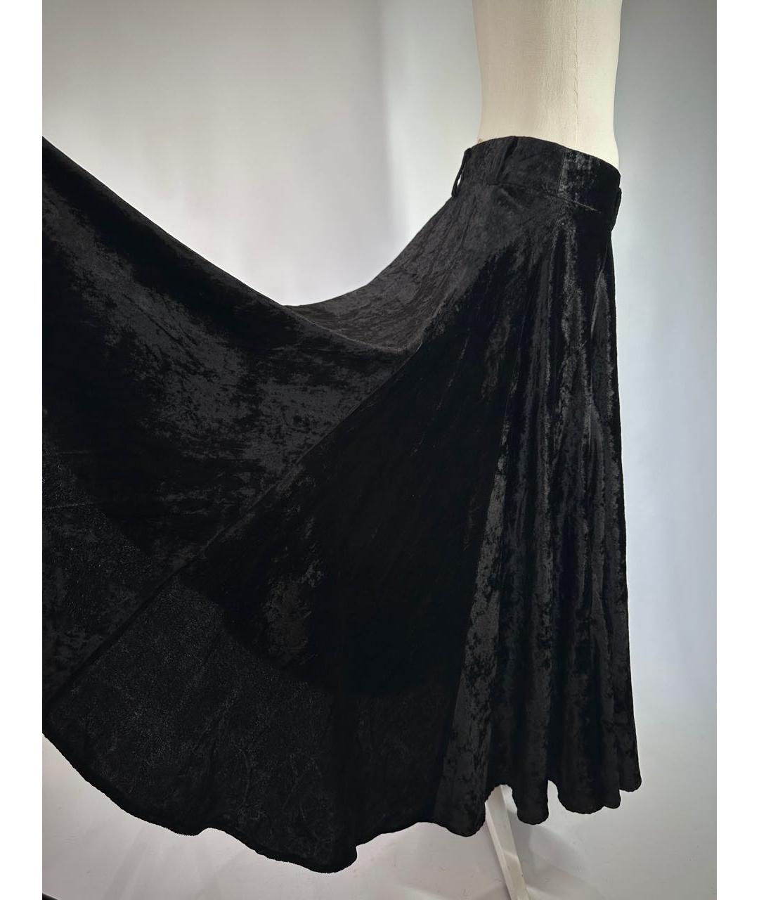 YOHJI YAMAMOTO Черная бархатная юбка макси, фото 4