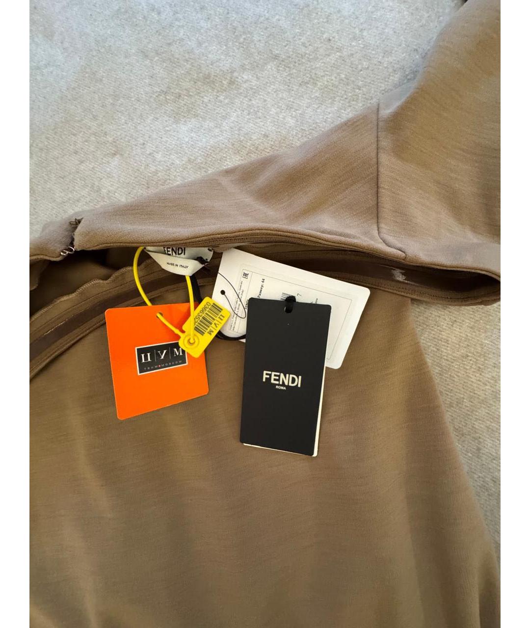 FENDI Бежевое повседневное платье, фото 6