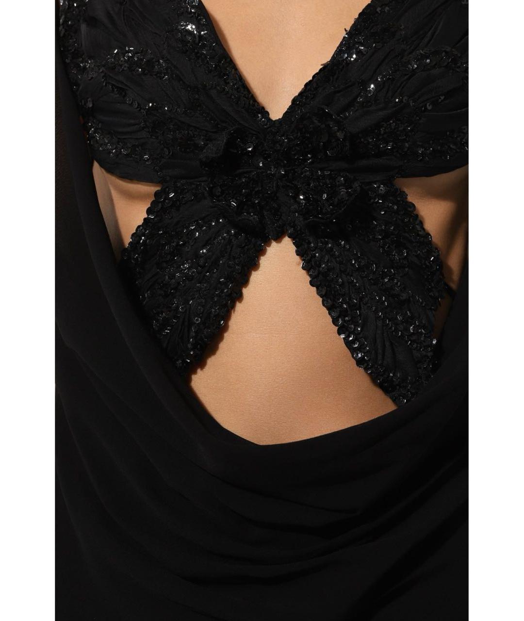 BLUMARINE Черное шелковое коктейльное платье, фото 3