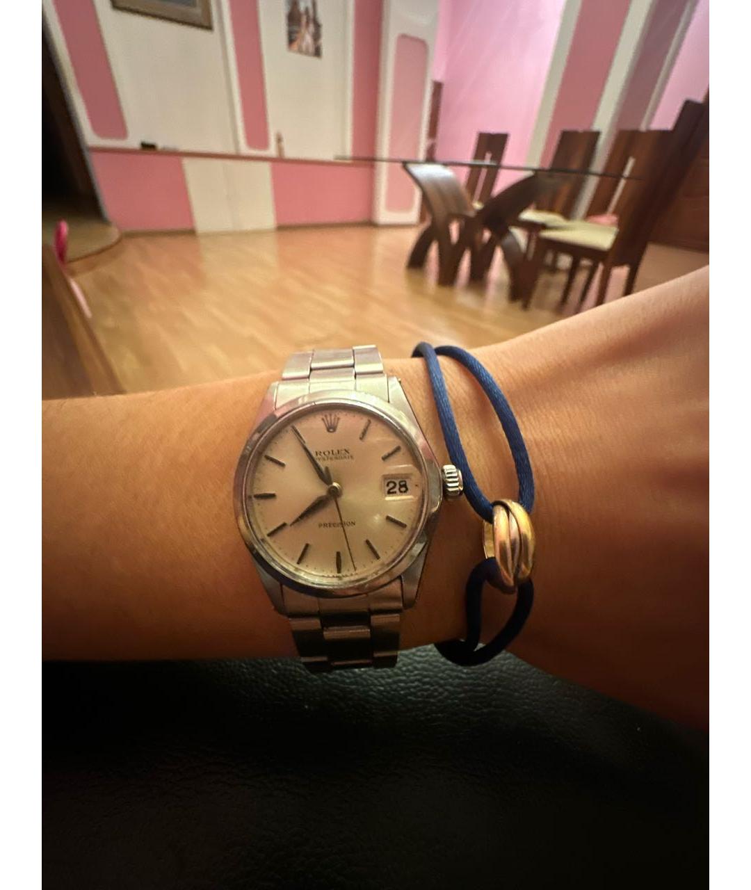 ROLEX Серебряные стеклянные часы, фото 4
