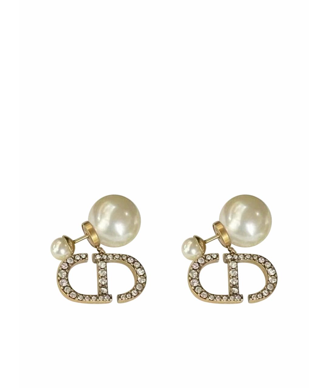 CHRISTIAN DIOR Золотые металлические серьги, фото 1