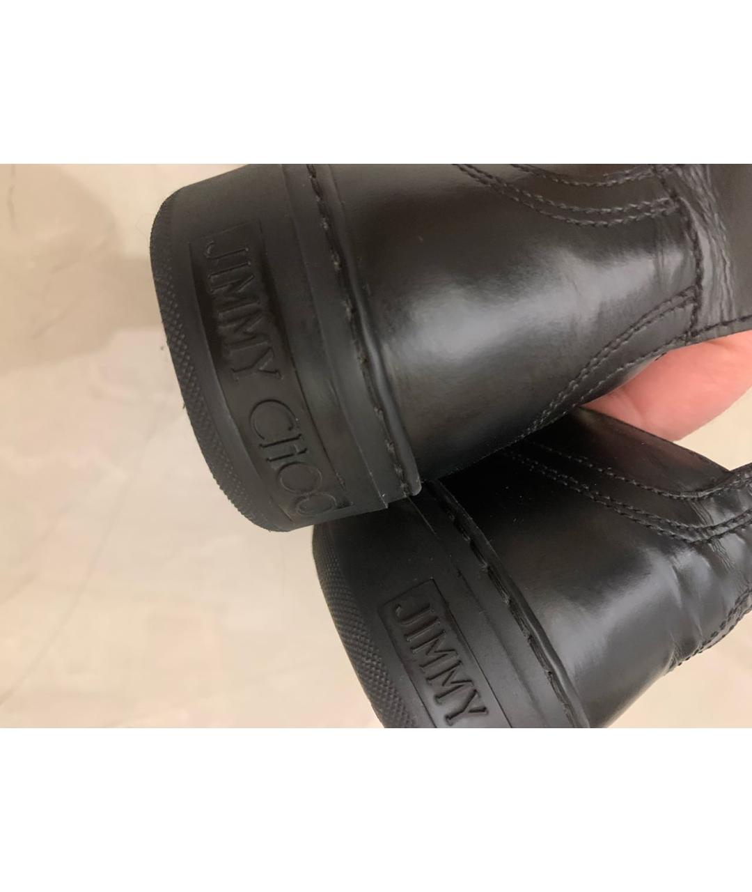 JIMMY CHOO Черные кожаные слипоны, фото 3