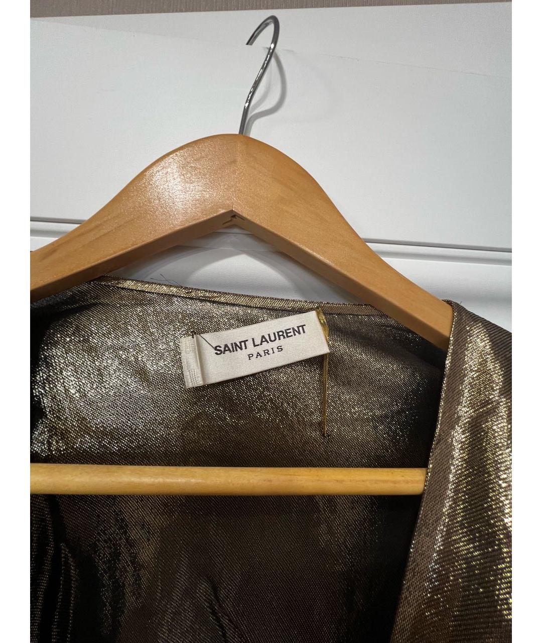SAINT LAURENT Золотое вечернее платье, фото 3