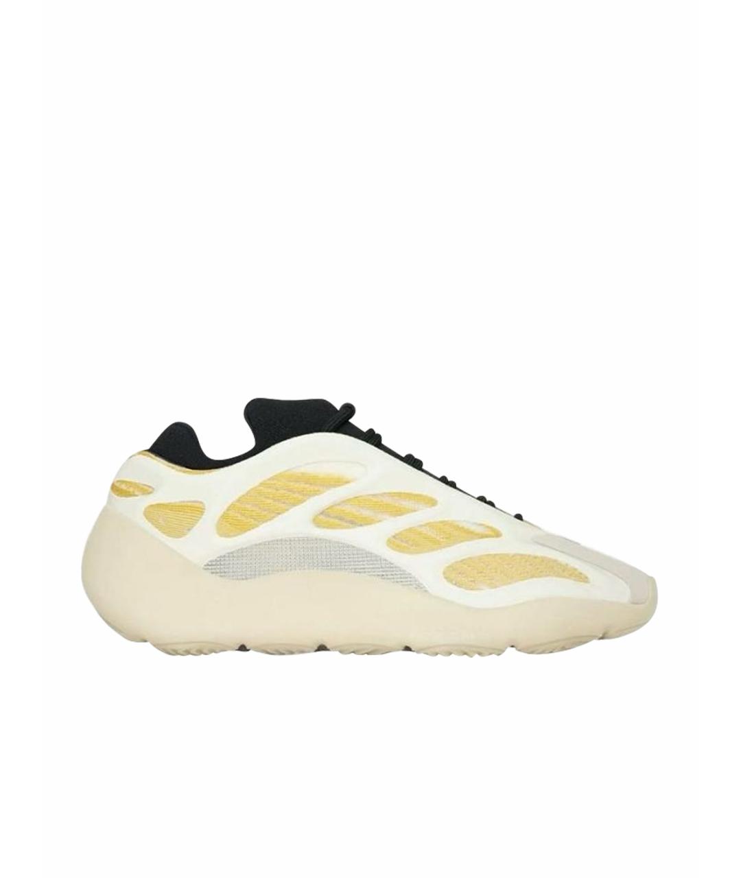 ADIDAS YEEZY Бежевые текстильные низкие кроссовки / кеды, фото 1