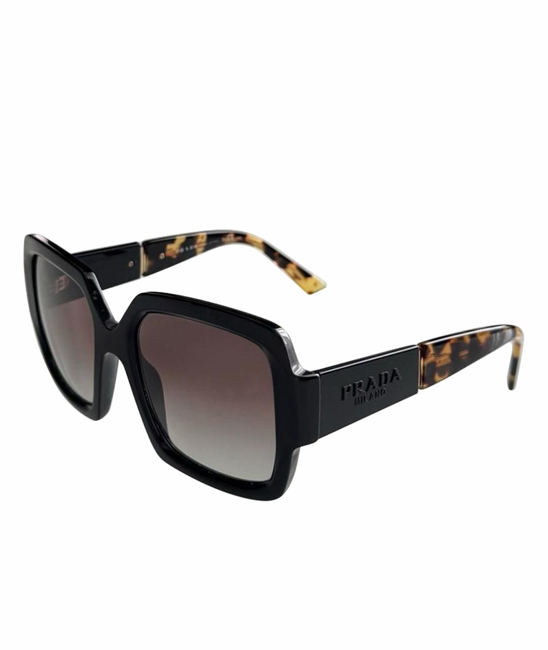 PRADA Черные пластиковые солнцезащитные очки, фото 1