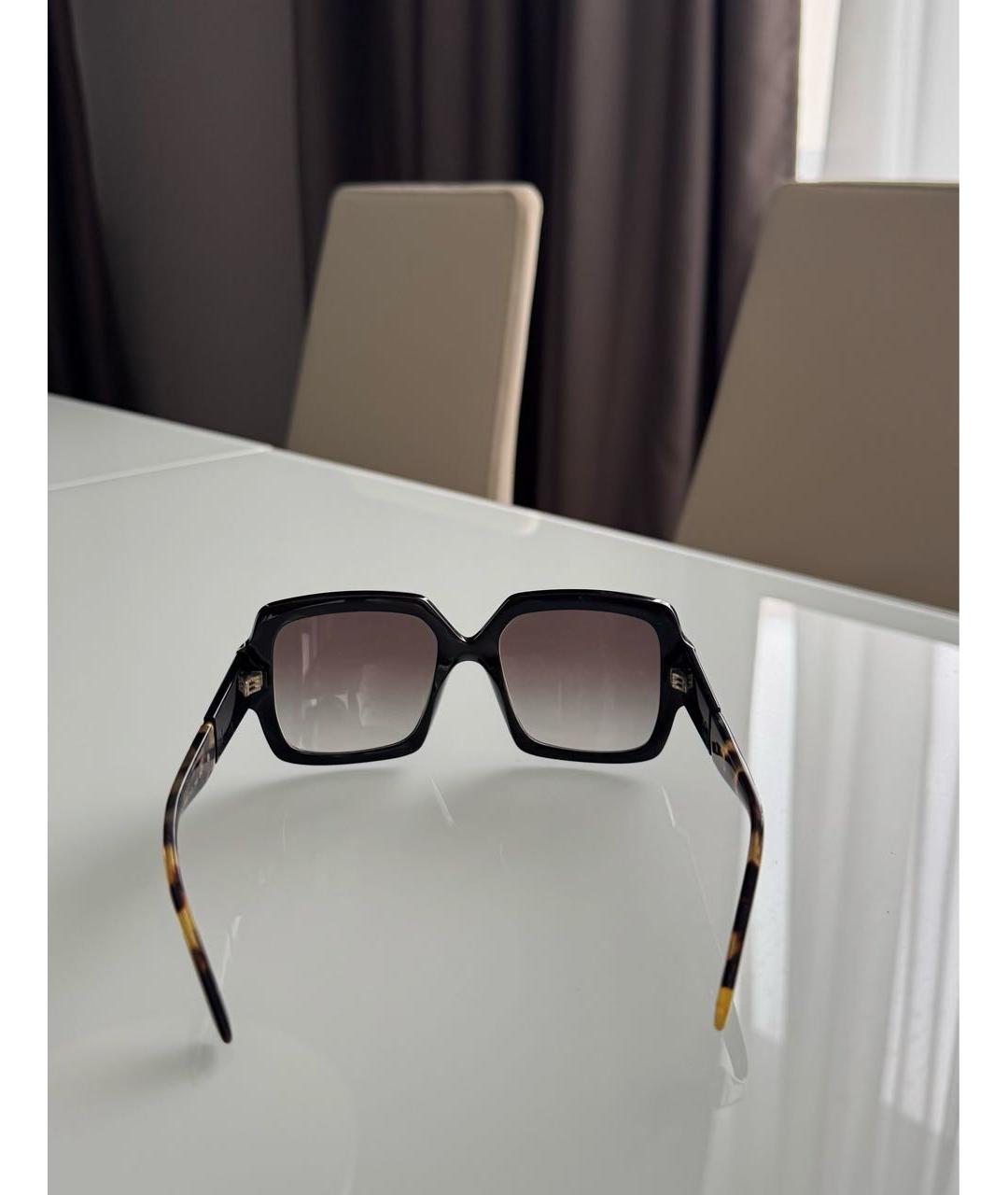 PRADA Черные пластиковые солнцезащитные очки, фото 4