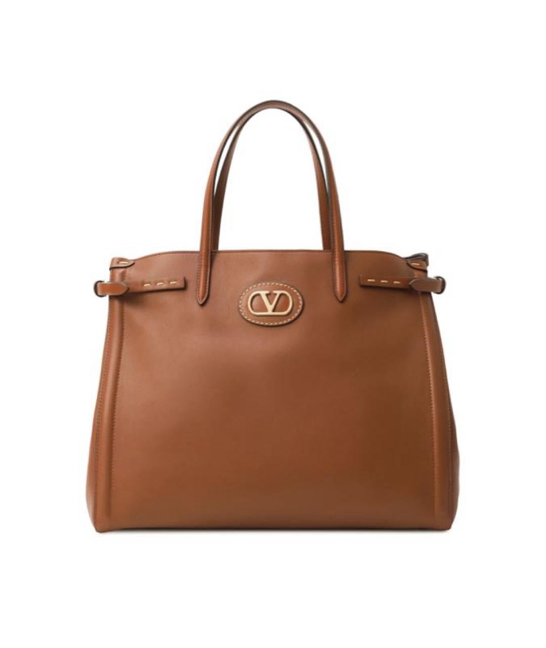 VALENTINO Коричневая кожаная сумка через плечо, фото 1