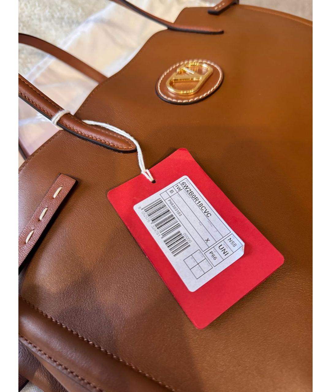 VALENTINO Коричневая кожаная сумка через плечо, фото 6