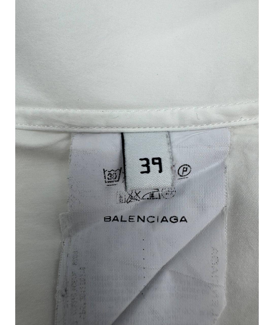 BALENCIAGA Белая хлопковая классическая рубашка, фото 5