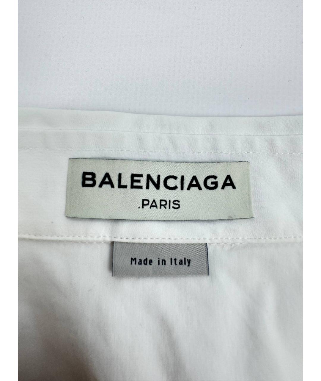 BALENCIAGA Белая хлопковая классическая рубашка, фото 3