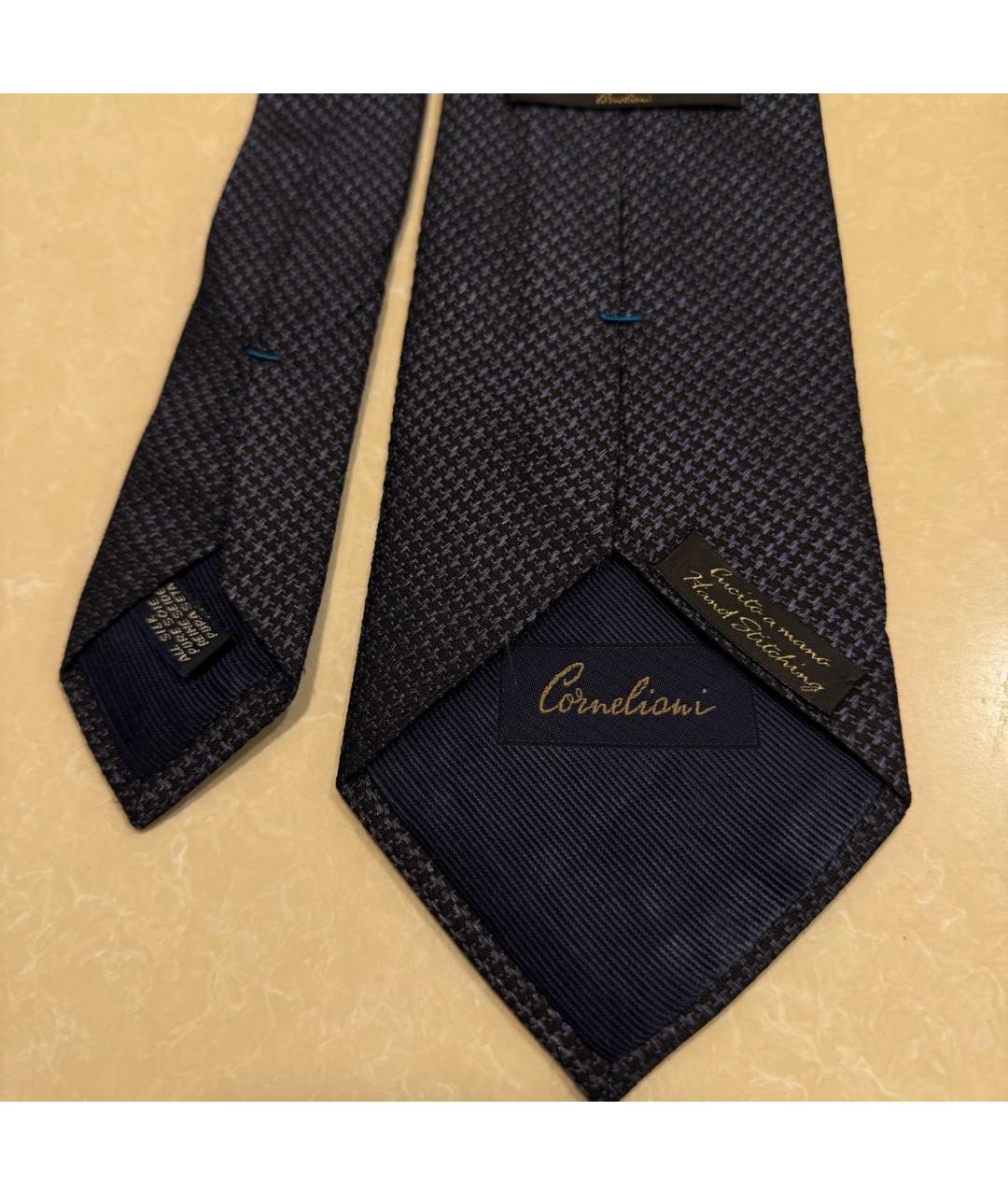 CORNELIANI Темно-синий шелковый галстук, фото 4