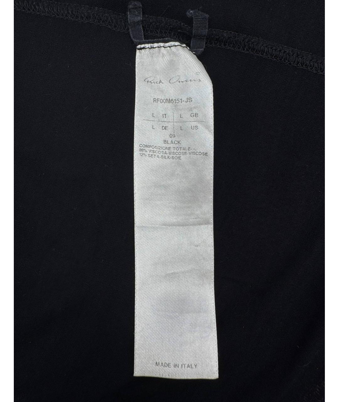 RICK OWENS Черная хлопковая майка, фото 4