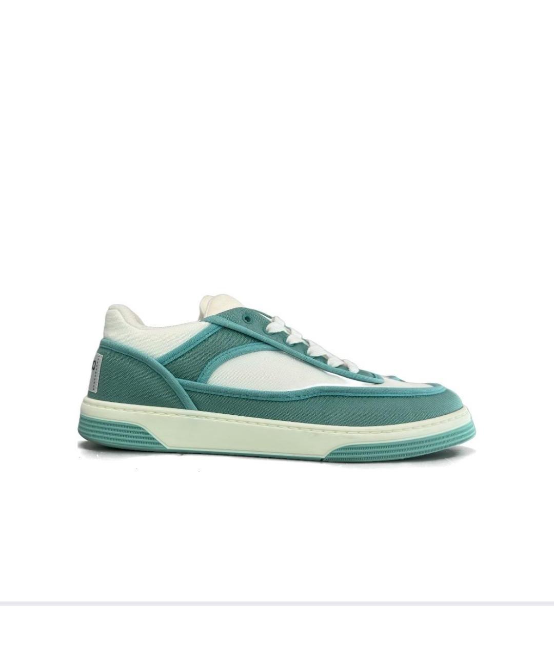 CHANEL Бирюзовые текстильные кроссовки, фото 10