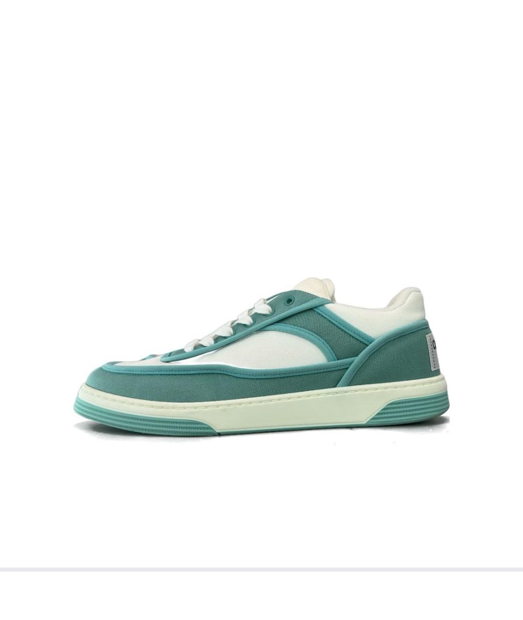 CHANEL Бирюзовые текстильные кроссовки, фото 9