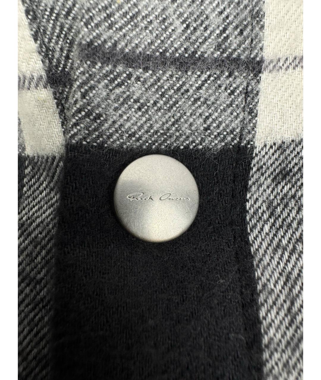 RICK OWENS Антрацитовая хлопковая кэжуал рубашка, фото 8