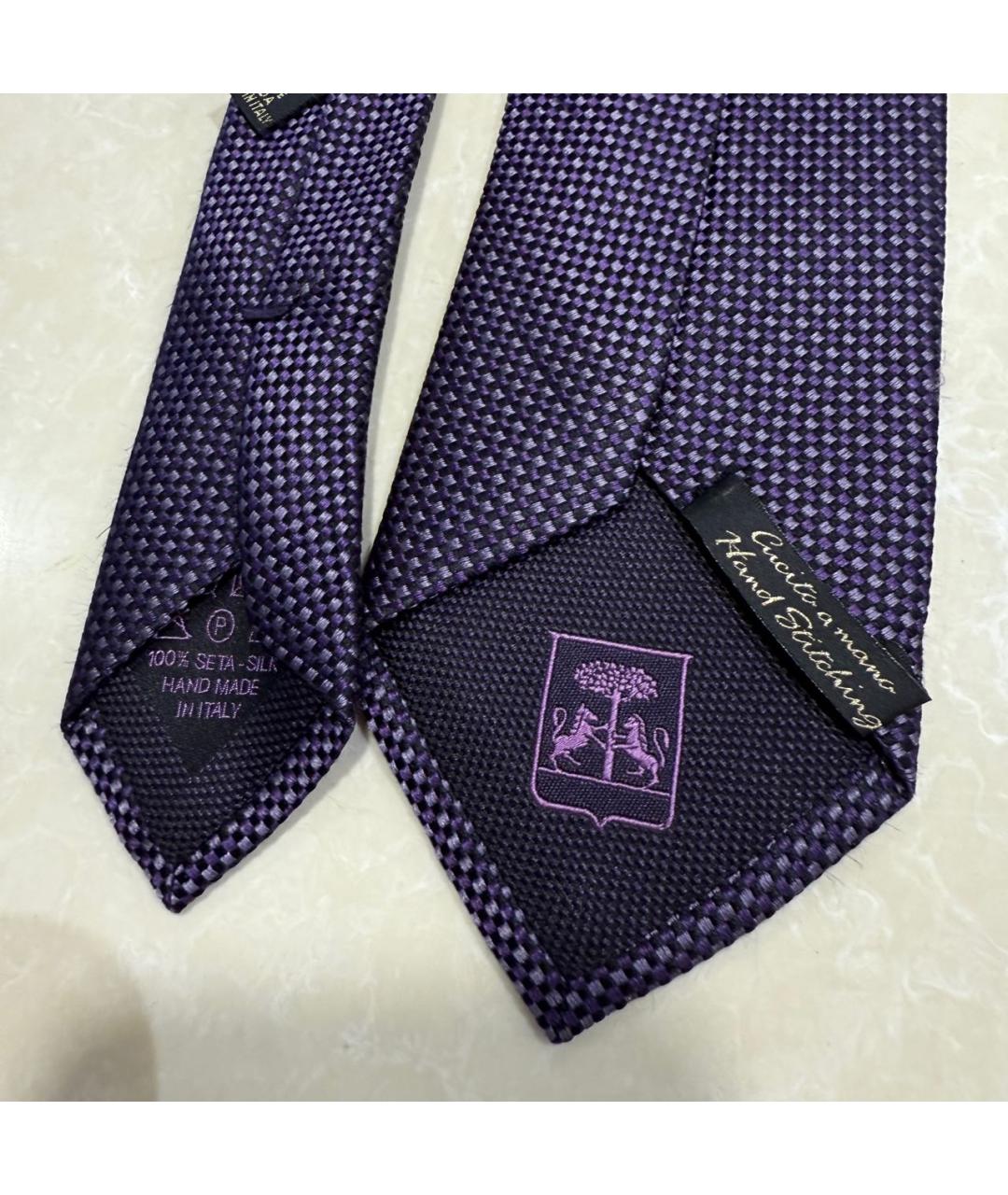 CORNELIANI Фиолетовый шелковый галстук, фото 5