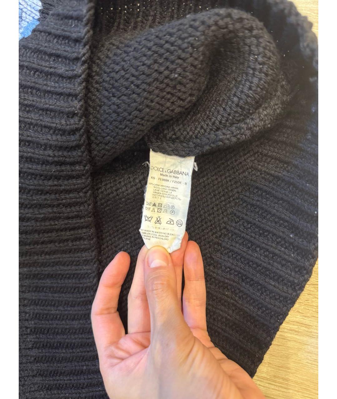 DOLCE&GABBANA Черный шерстяной джемпер / свитер, фото 6
