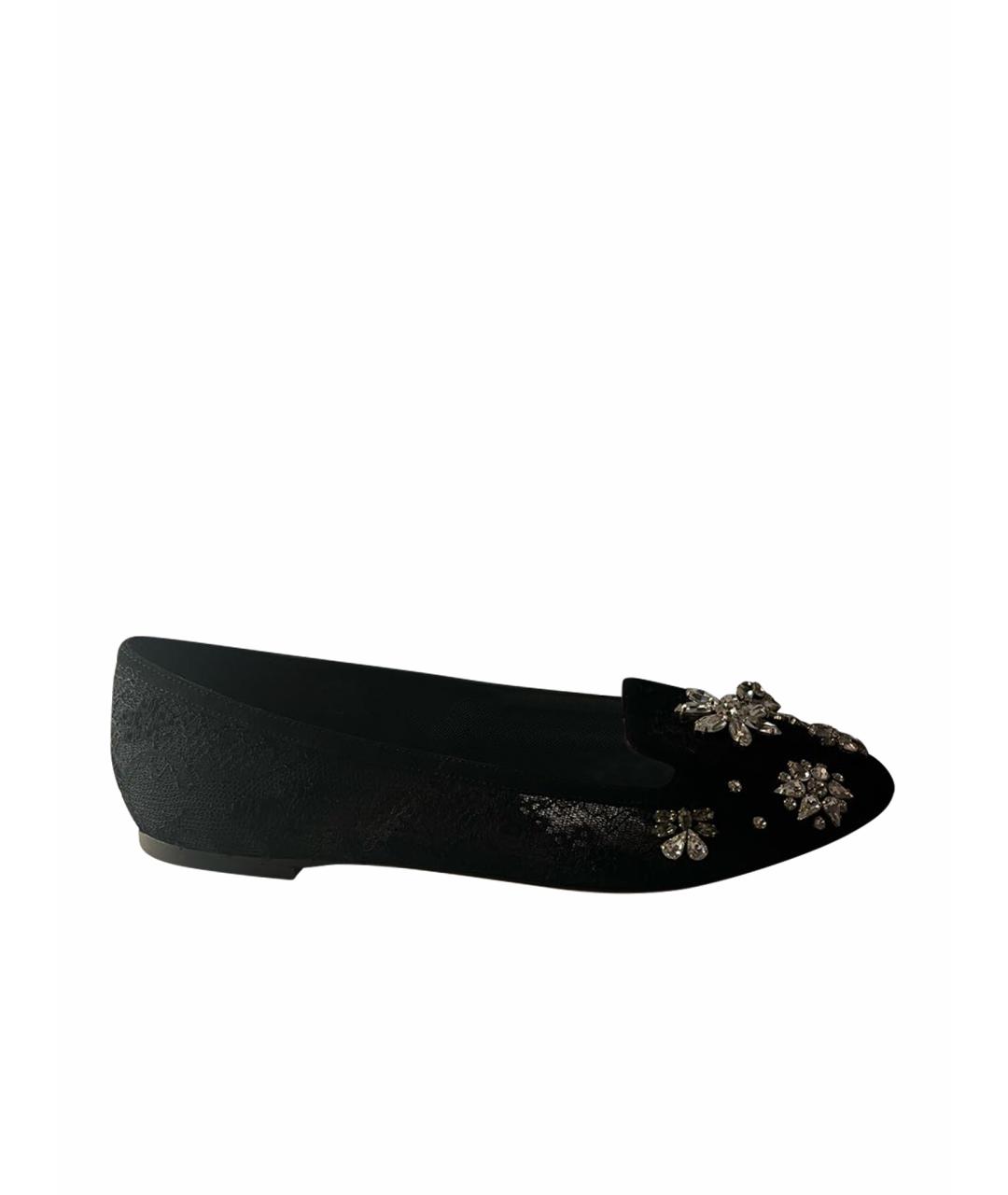 DOLCE&GABBANA Черные текстильные балетки, фото 1