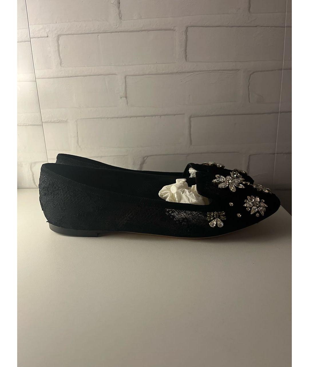 DOLCE&GABBANA Черные текстильные балетки, фото 6