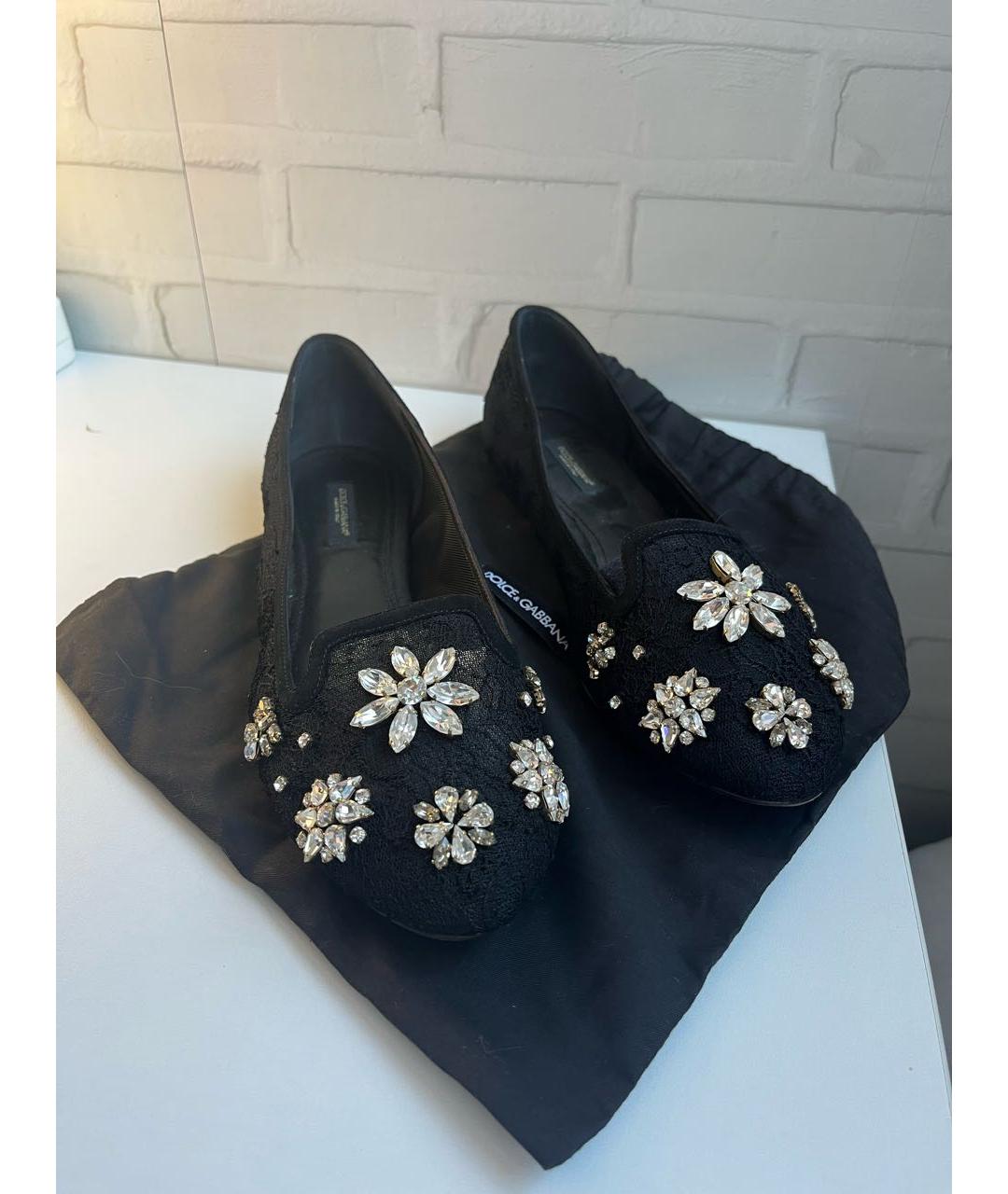 DOLCE&GABBANA Черные текстильные балетки, фото 2