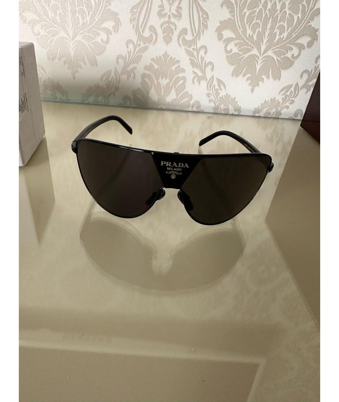 PRADA Черные металлические солнцезащитные очки, фото 5