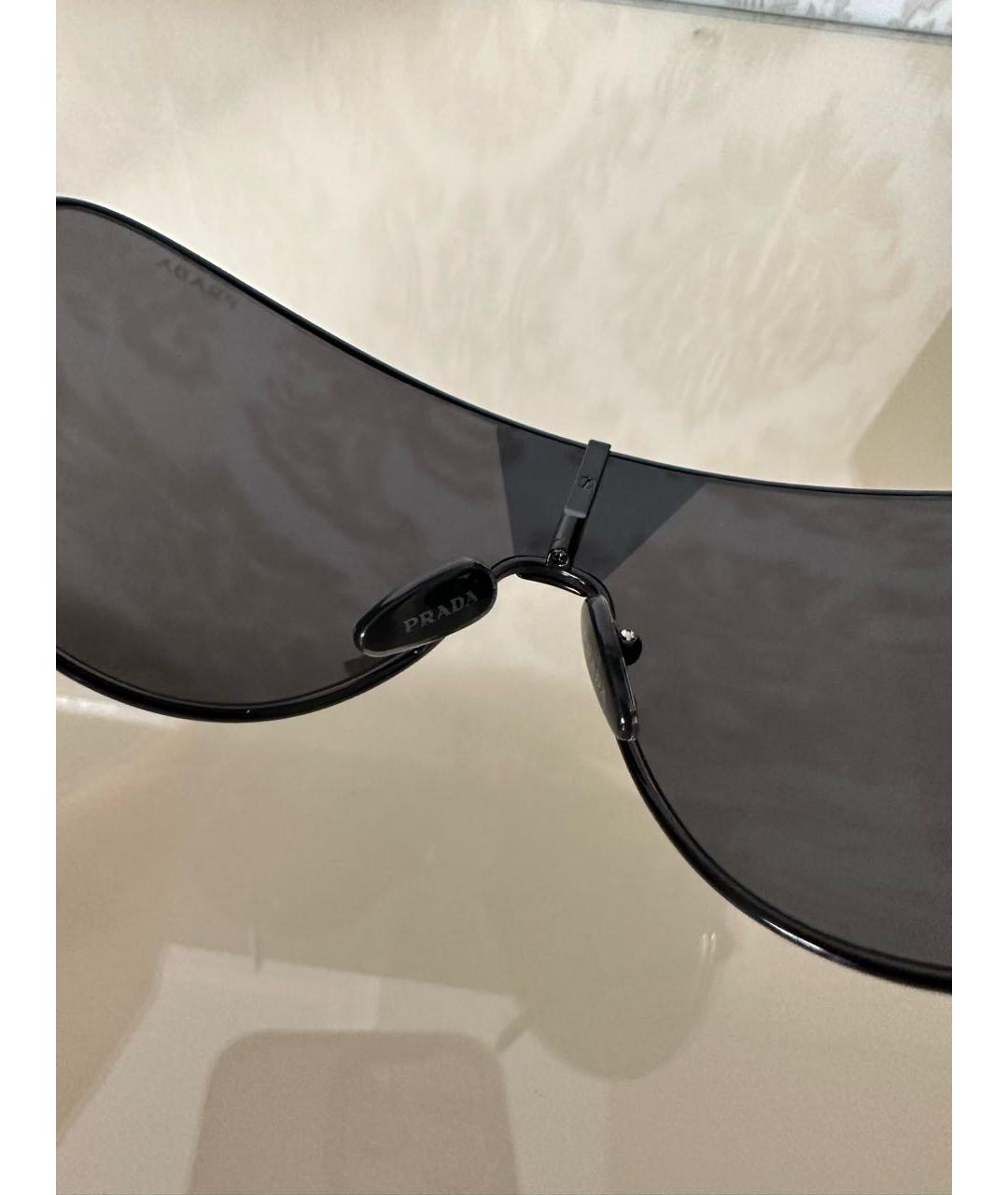 PRADA Черные металлические солнцезащитные очки, фото 3