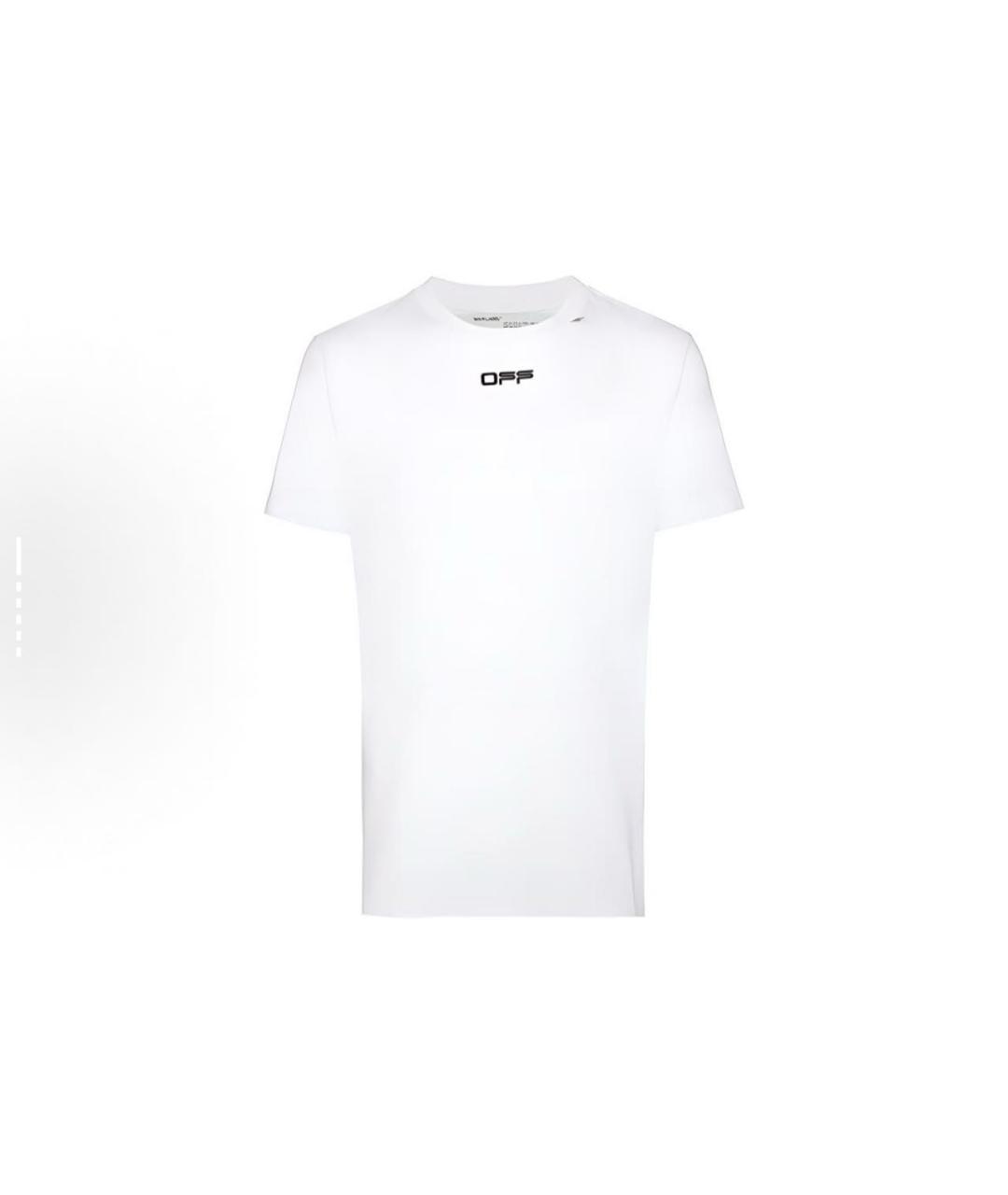OFF-WHITE Белая хлопковая футболка, фото 5