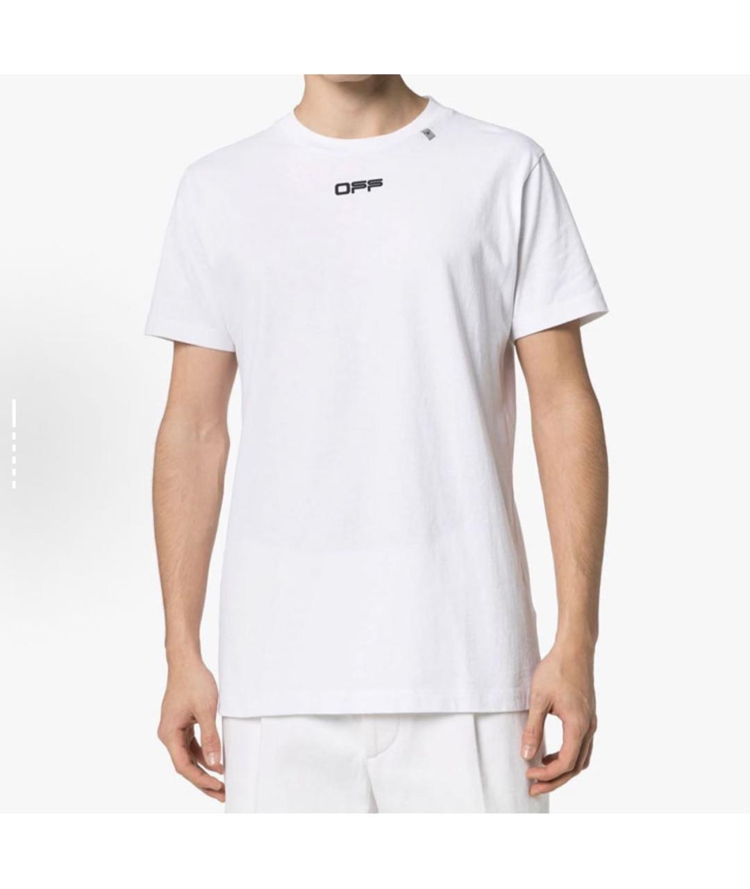 OFF-WHITE Белая хлопковая футболка, фото 3