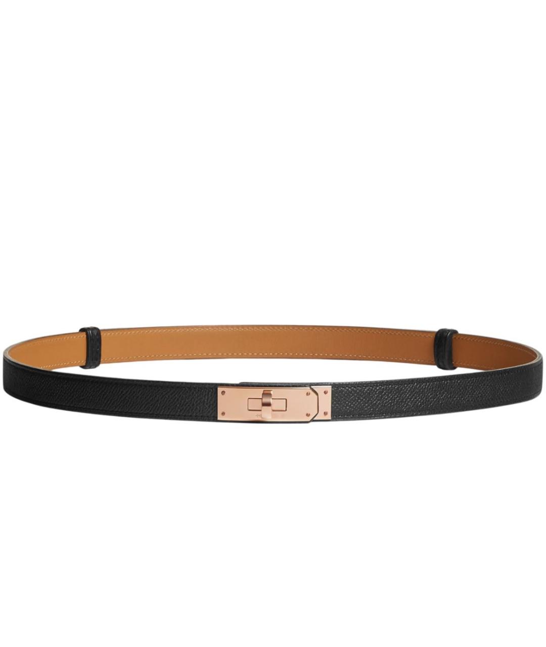 HERMES Черный кожаный ремень, фото 1