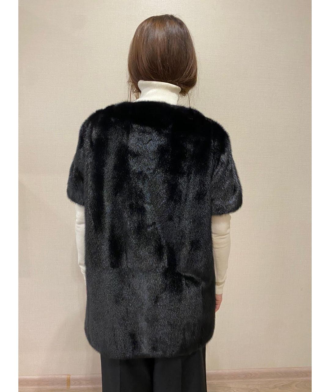 VALENTINO Черная меховая шуба, фото 3