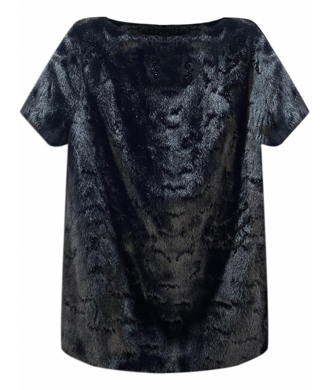 VALENTINO Черная меховая шуба, фото 1