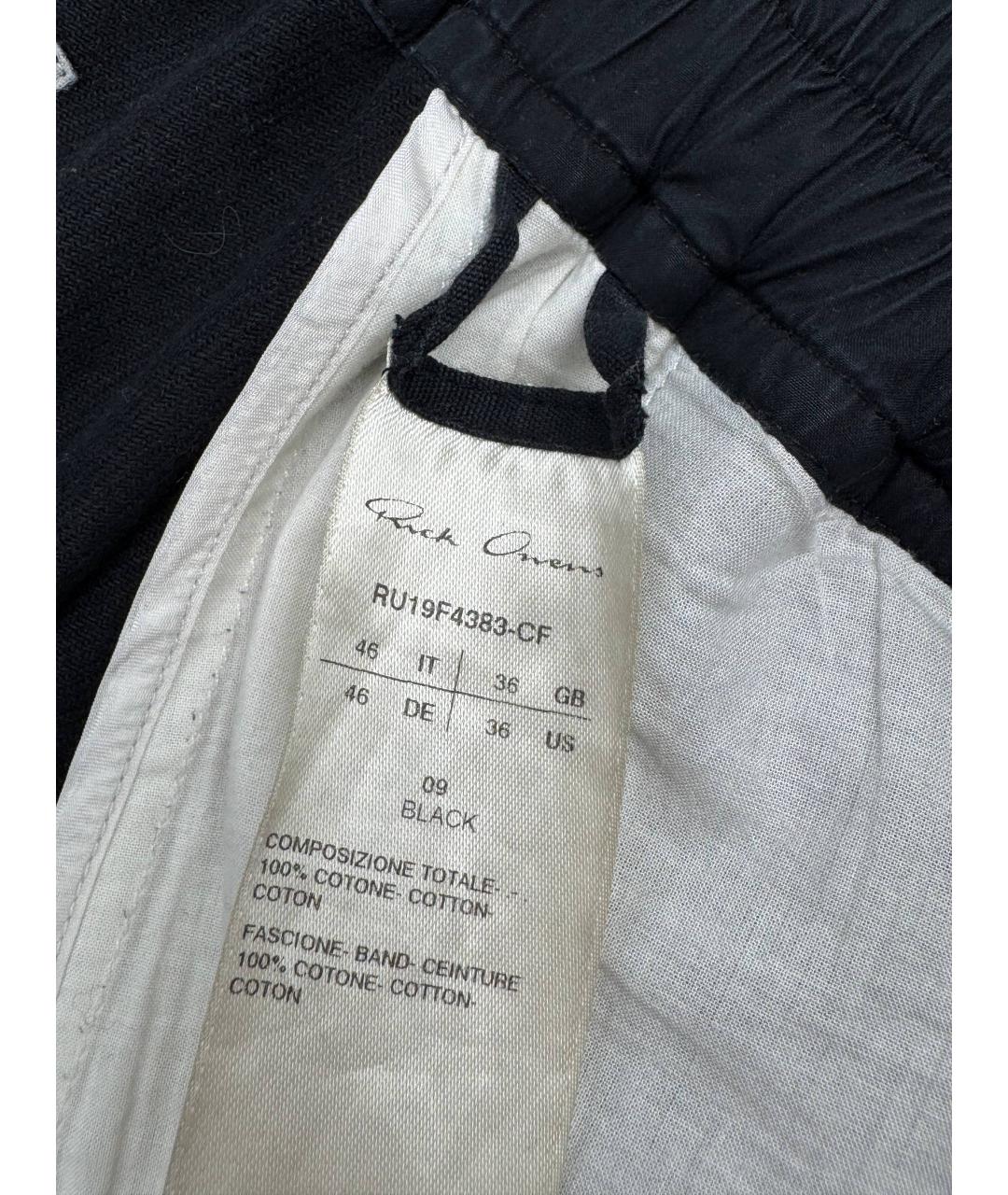 RICK OWENS Черные хлопковые шорты, фото 7