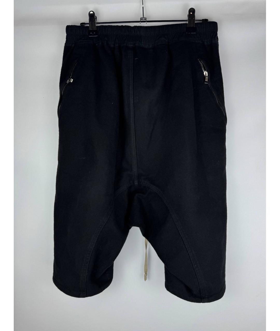 RICK OWENS Черные хлопковые шорты, фото 2