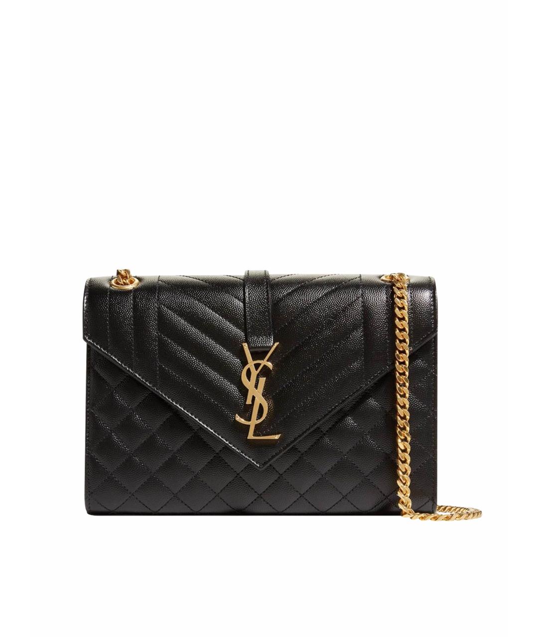 SAINT LAURENT Черная кожаная сумка через плечо, фото 1