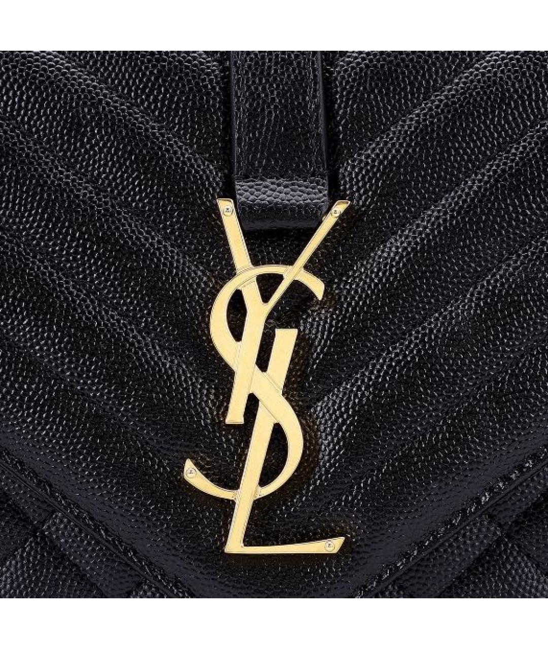 SAINT LAURENT Черная кожаная сумка через плечо, фото 5